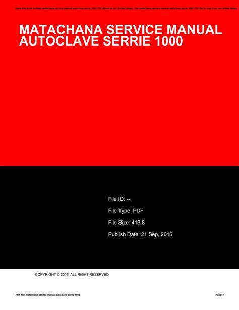 matachana s1000 service manual